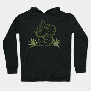 Green Floral Cactus Hoodie